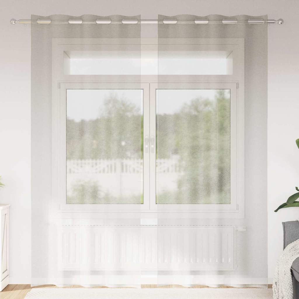 Voile Függöny 2 db Krém 225 x 140 cm Poliészter
