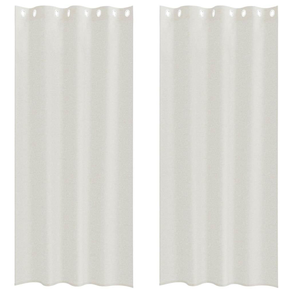 Voile Függöny 2 db Krém 225 x 140 cm Poliészter