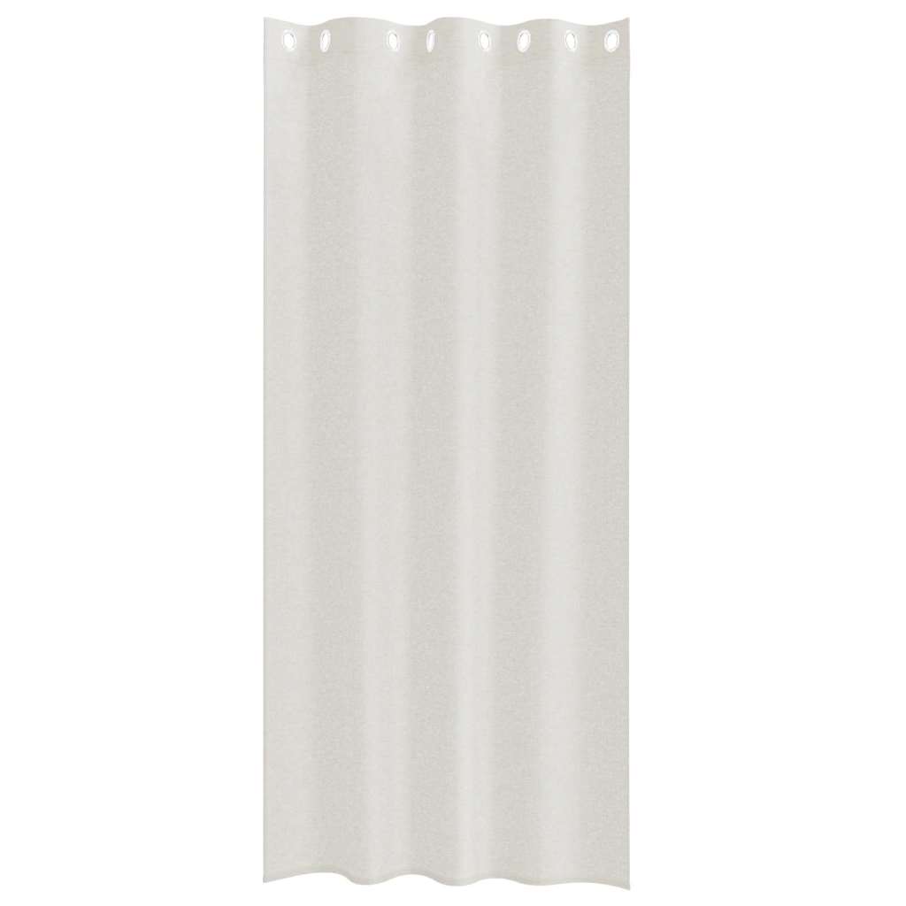 Voile Függöny 2 db Krém 225 x 140 cm Poliészter