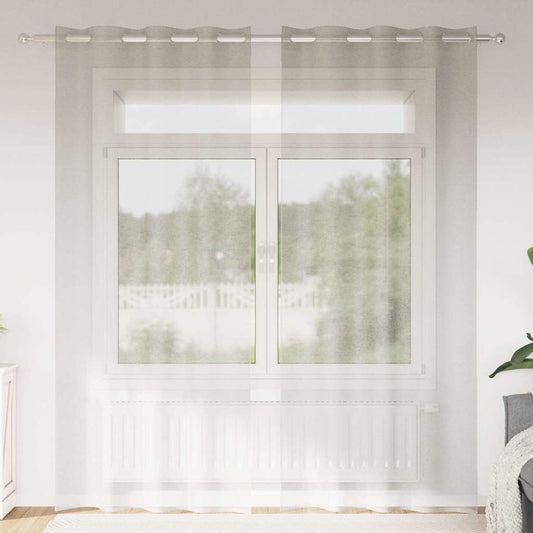 Voile Függöny függönyökkel 2 pcs Krém 245 x 140 cm Poliészter