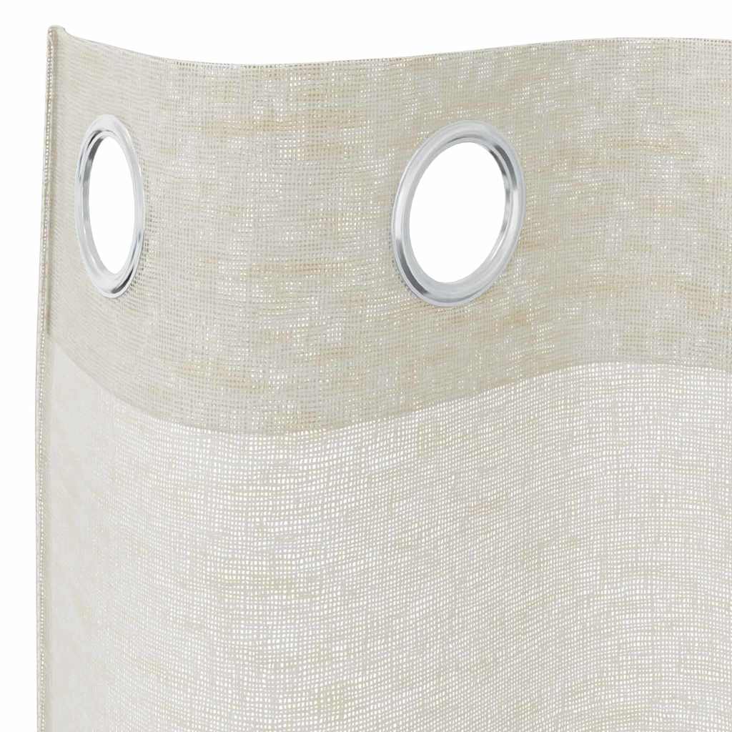 Voile Függöny 2 db Krém 260 x 140 cm Poliészter