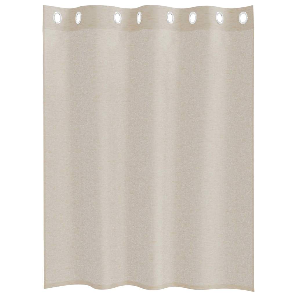 Voile Függöny 2 pcs Homokszín 140 x 140 cm Poliészter