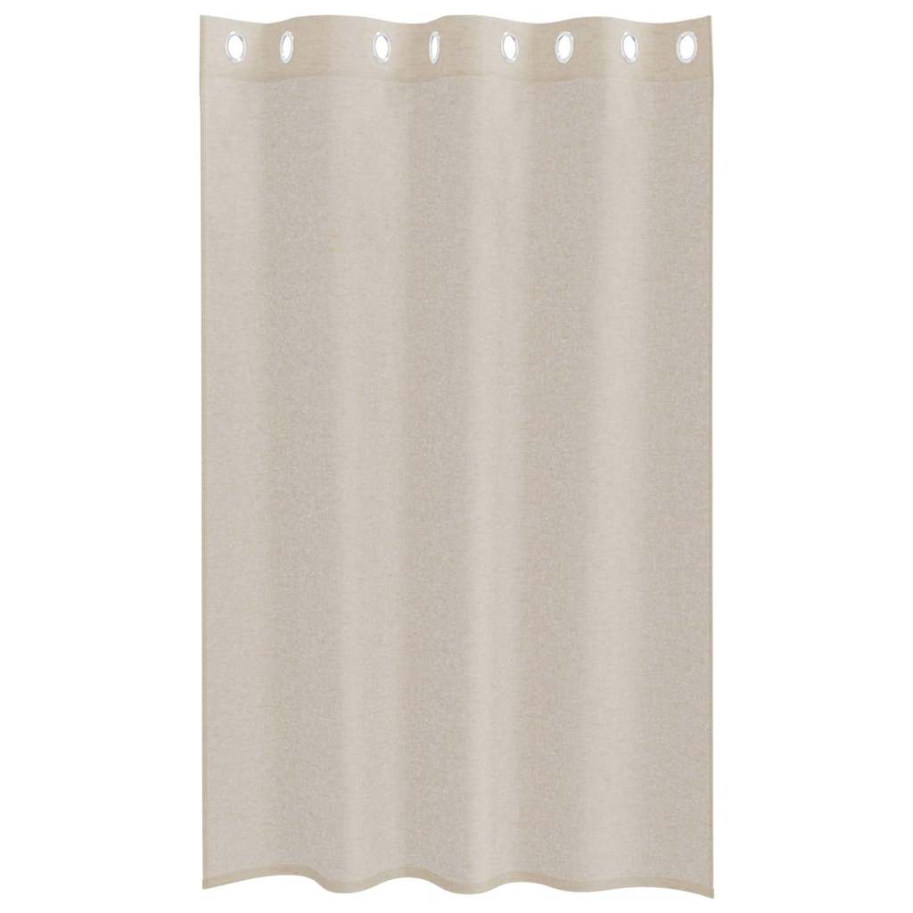 Voile Függöny 2 db Homokszín 175 x 140 cm Poliészter