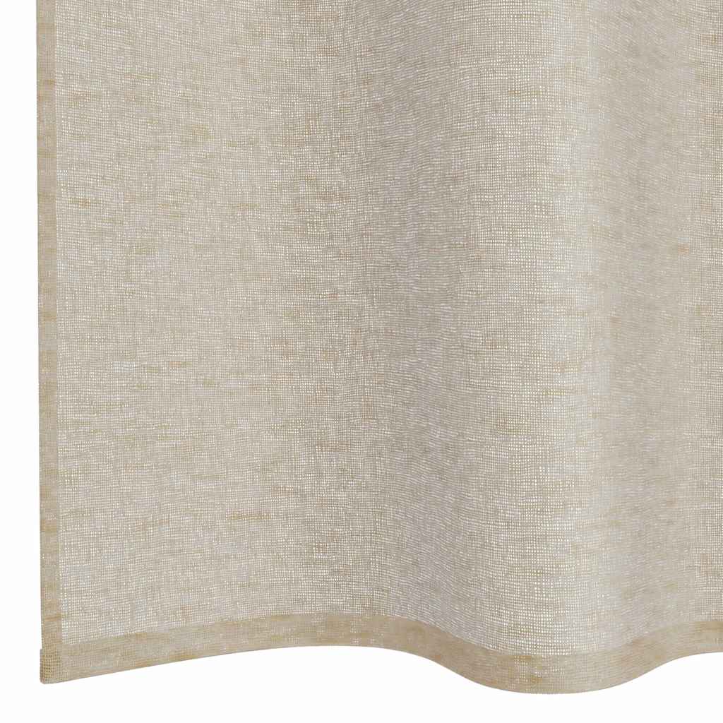 Voile Függöny 2 db Homokszín 225 x 140 cm Poliészter