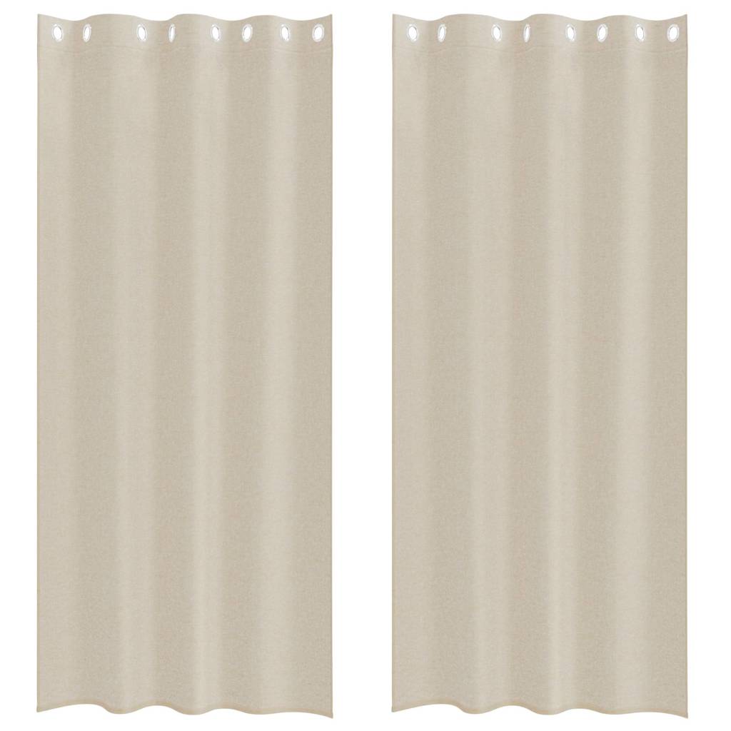 Voile Függöny 2 db Homokszín 245 x 140 cm Poliészter