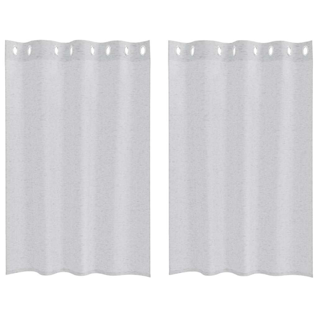 Voile Függöny 2 db Világosszürke 140 x 140 cm Poliészter