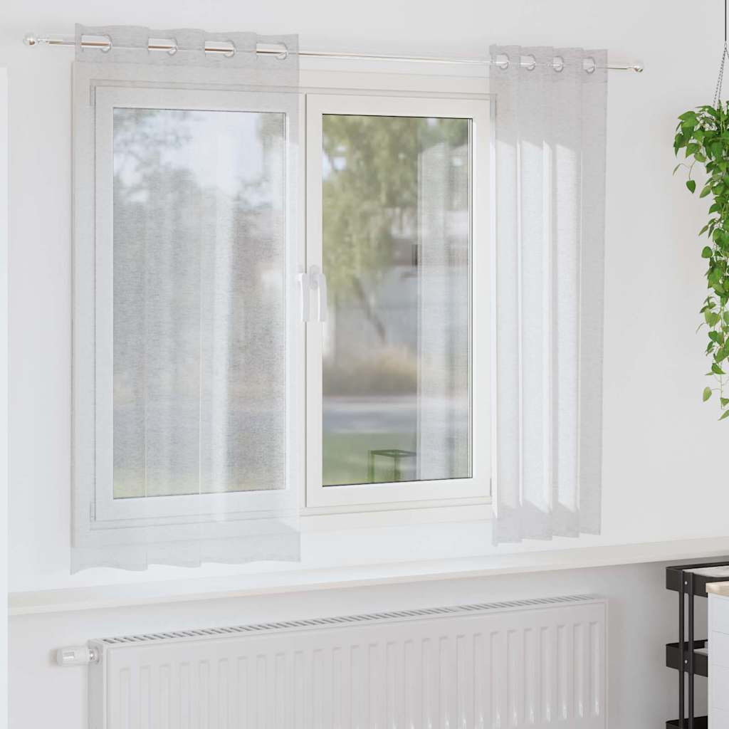 Voile Függöny 2 db Világosszürke 175 x 140 cm Poliészter