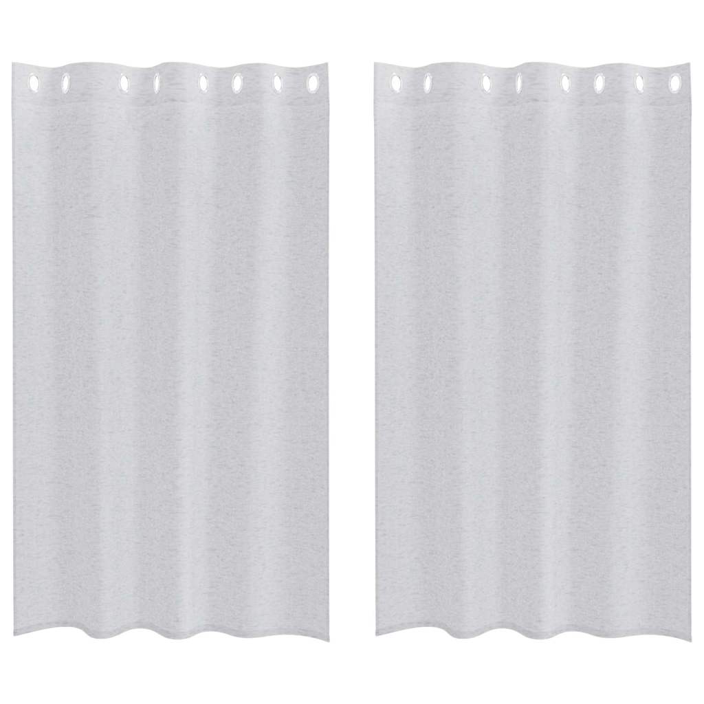 Voile Függöny 2 db Világosszürke 175 x 140 cm Poliészter