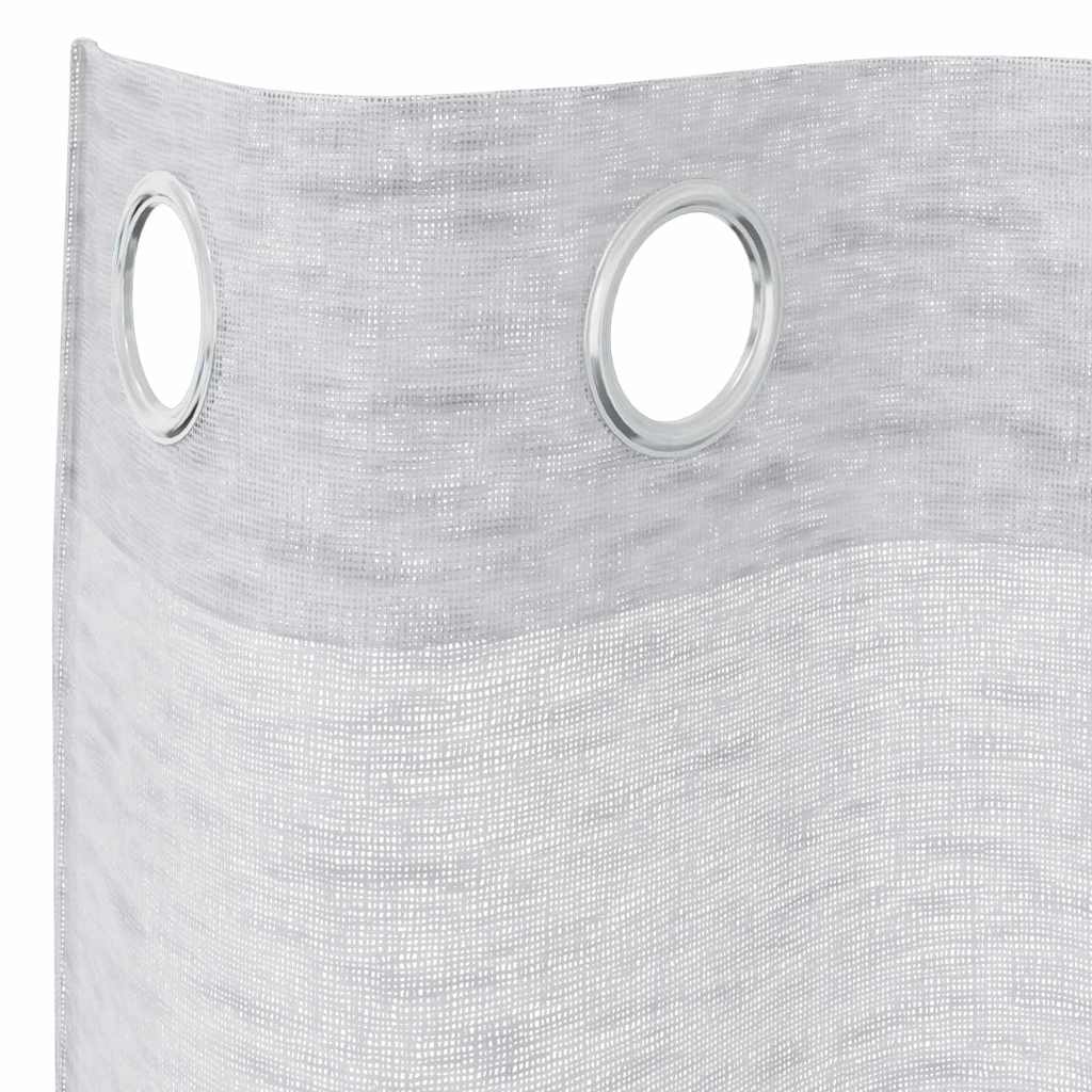 Voile Függöny 2 db Világosszürke 260 x 140 cm Poliészter