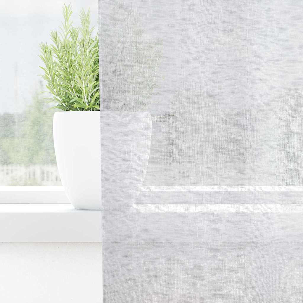 Voile Függöny 2 db Világosszürke 260 x 140 cm Poliészter