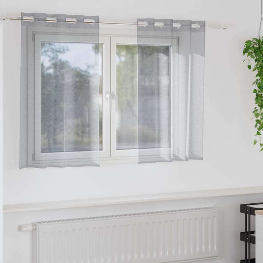 Voile Függöny 2 pcs Sötétszürke 140 x 140 cm Poliészter