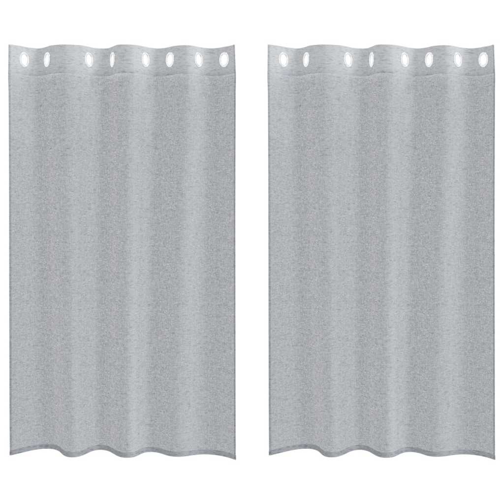 Voile Függöny 2 db Sötétszürke 175 x 140 cm Poliészter