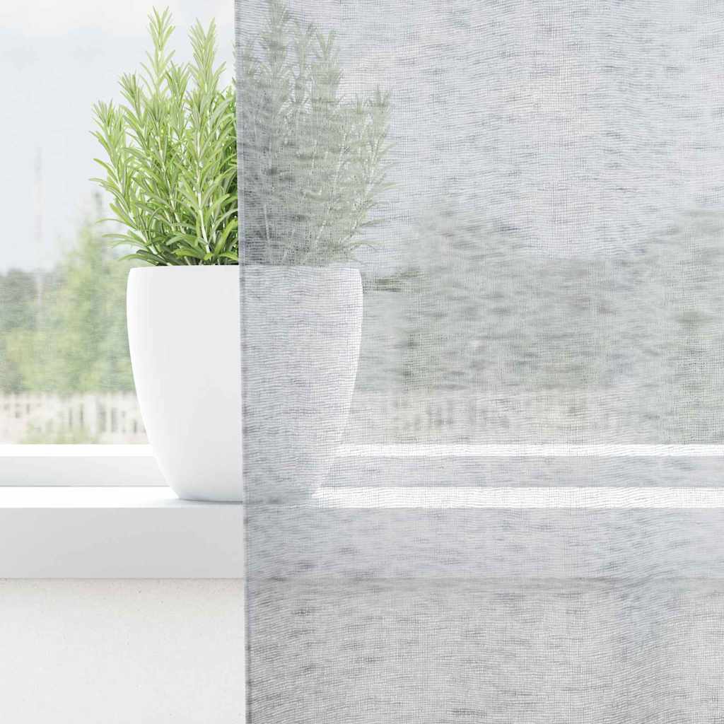 Voile Függöny 2 db Sötétszürke 245 x 140 cm Poliészter