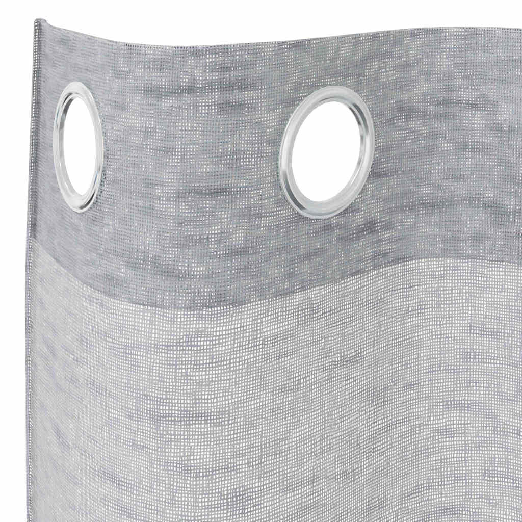 Voile Függöny 2 db Sötétszürke 260 x 140 cm Poliészter
