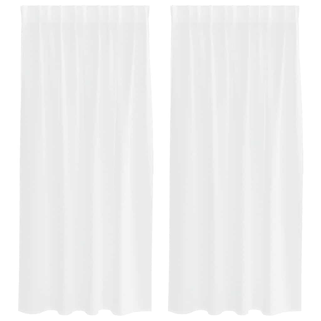 Voile Függöny függönyökkel 2 pcs Fehér 175 x 140 cm Poliészter