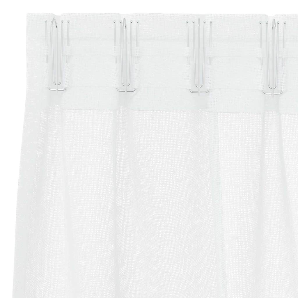 Voile Függöny függönyökkel 2 pcs Fehér 225 x 140 cm Poliészter