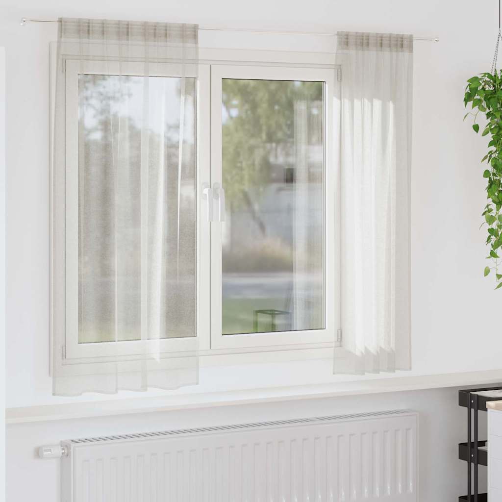Voile Függöny függönyökkel 2 pcs Krém 175 x 140 cm Poliészter