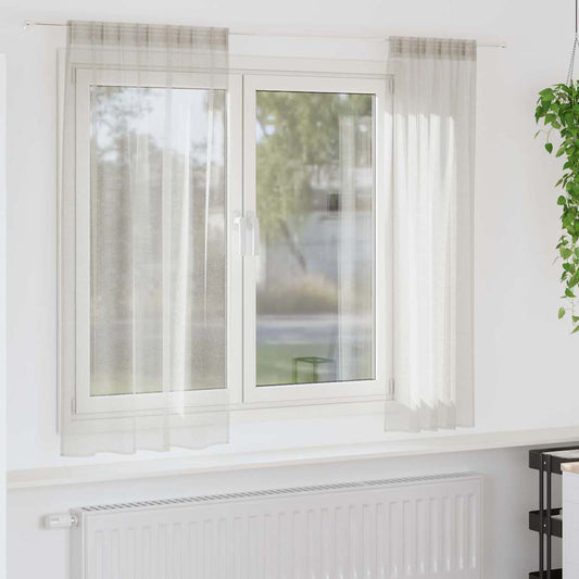 Voile Függöny függönyökkel 2 pcs Krém 175 x 140 cm Poliészter