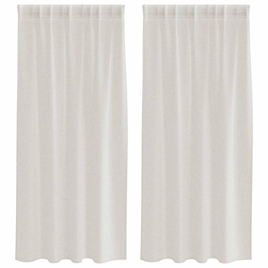 Voile Függöny függönyökkel 2 pcs Krém 175 x 140 cm Poliészter