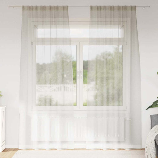 Voile Függöny függönyökkel 2 pcs Krém 225 x 140 cm Poliészter