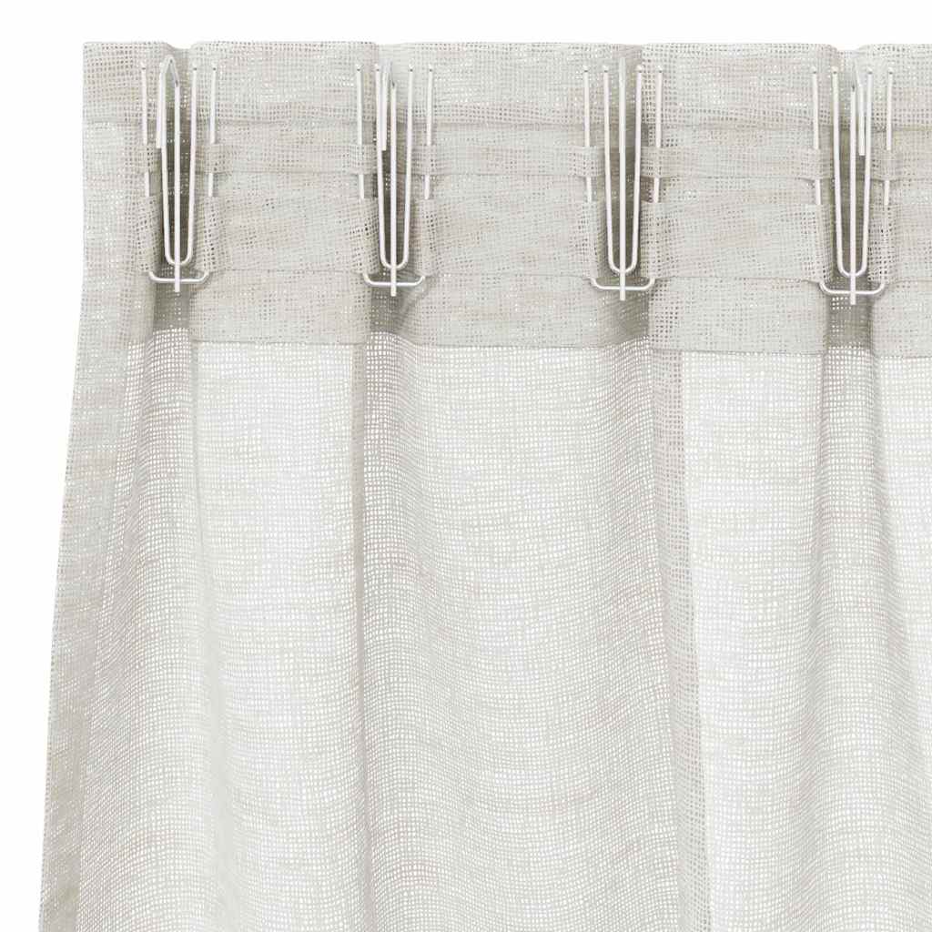 Voile Függöny függönyökkel 2 pcs Krém 245 x 140 cm Poliészter