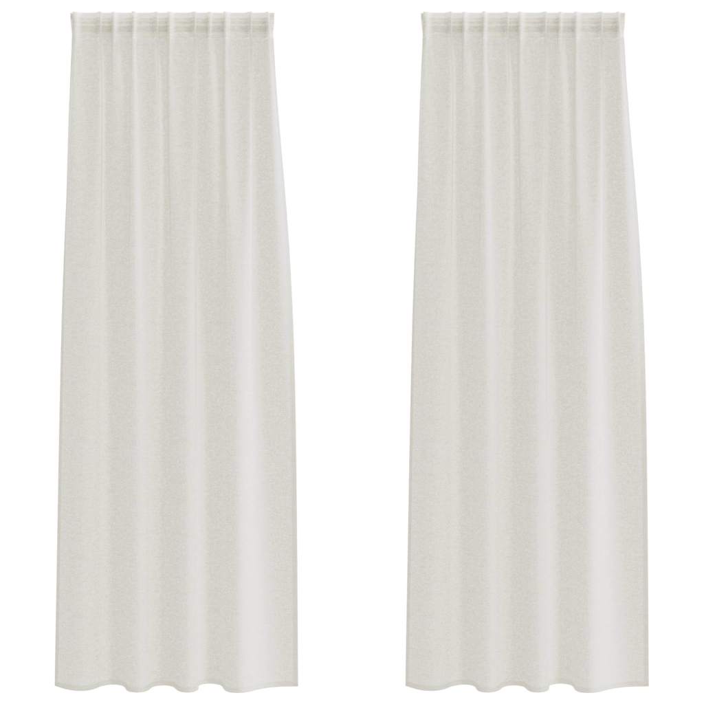 Voile Függöny függönyökkel 2 pcs Krém 245 x 140 cm Poliészter