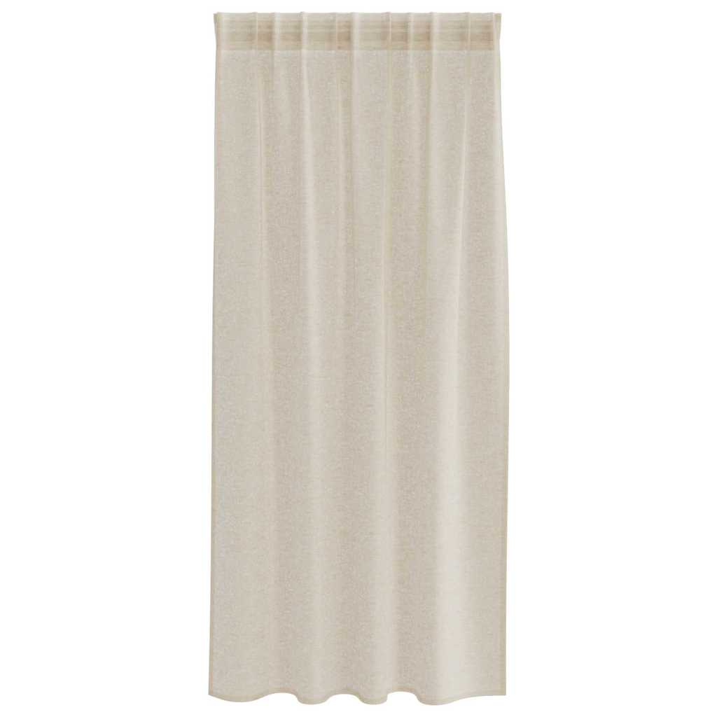 Voile Függöny 2 pcs Homokszín 175 x 140 cm Poliészter