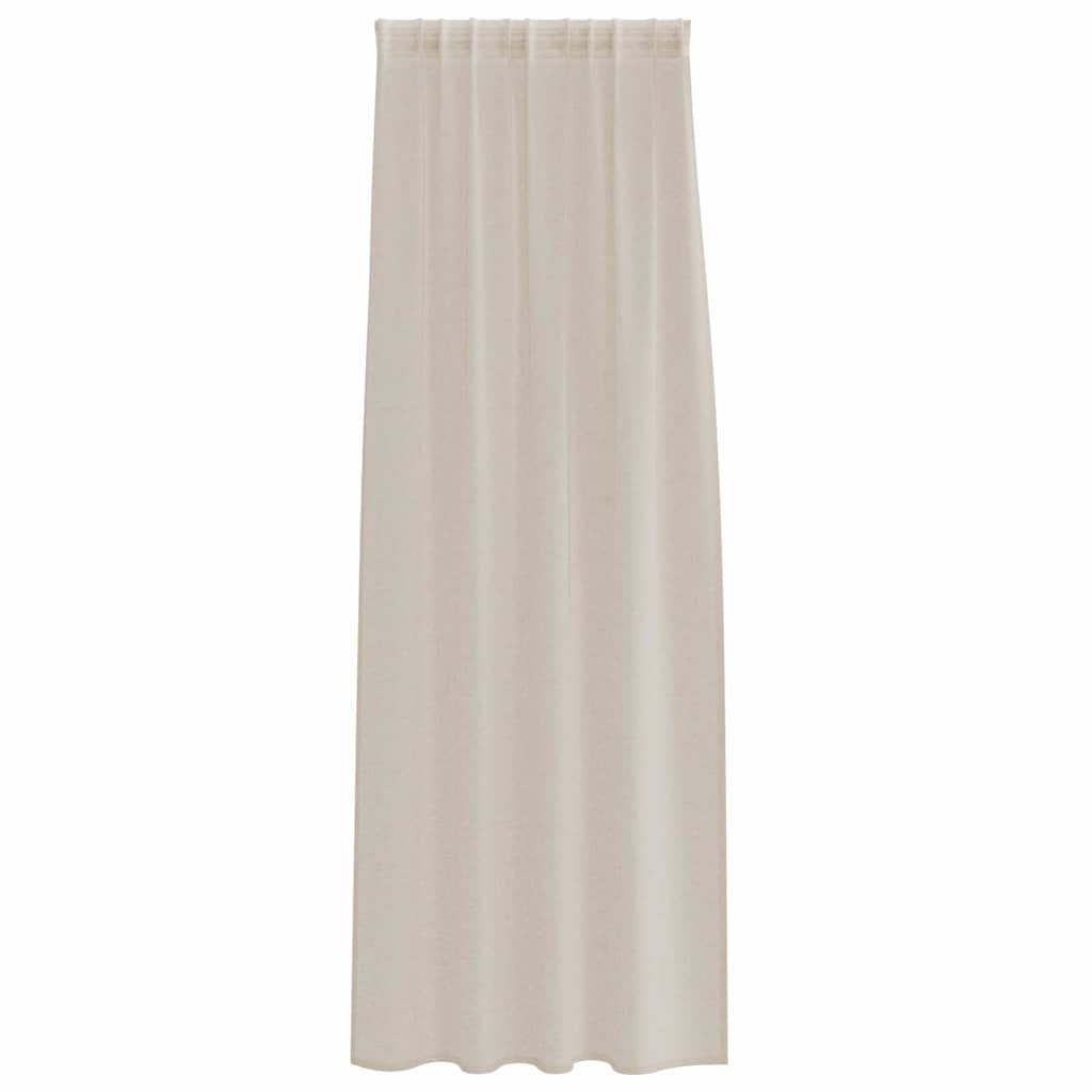 Voile Függöny 2 pcs Homokszín 225 x 140 cm Poliészter
