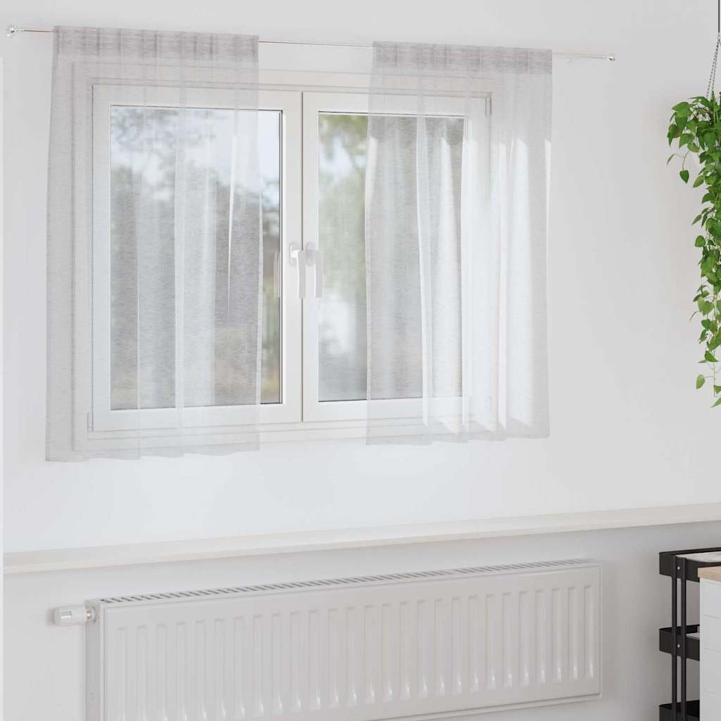 Voile Függöny 2 pcs Világosszürke 140 x 140 cm Poliészter