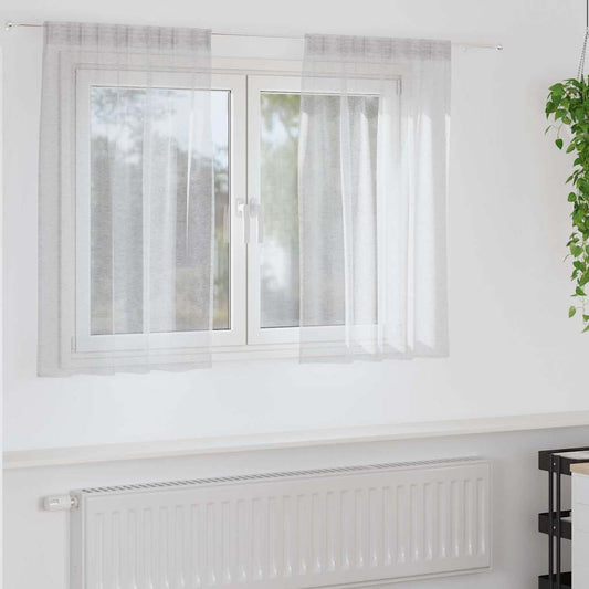 Voile Függöny 2 pcs Világosszürke 140 x 140 cm Poliészter