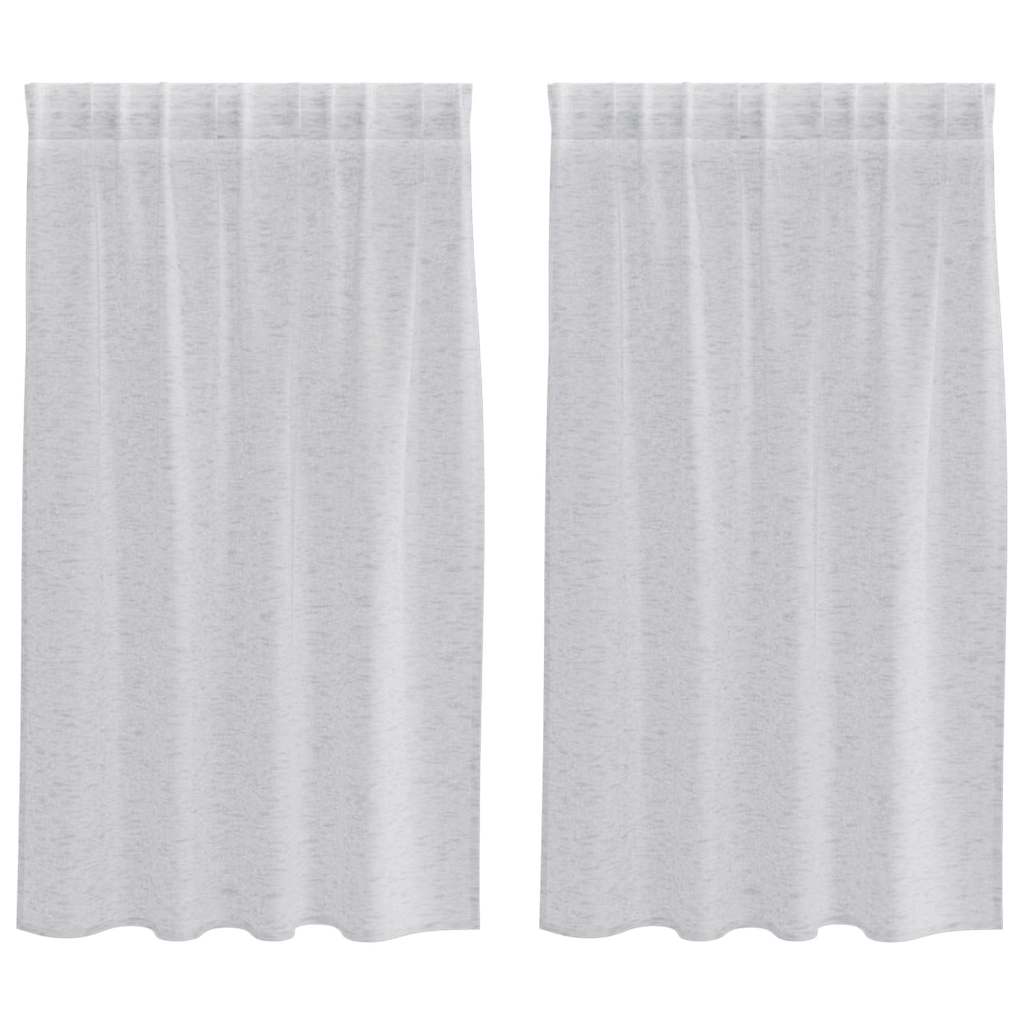 Voile Függöny 2 pcs Világosszürke 140 x 140 cm Poliészter