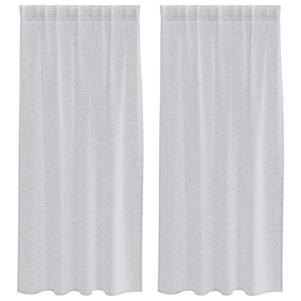 Voile Függöny 2 pcs Világosszürke 175 x 140 cm Poliészter