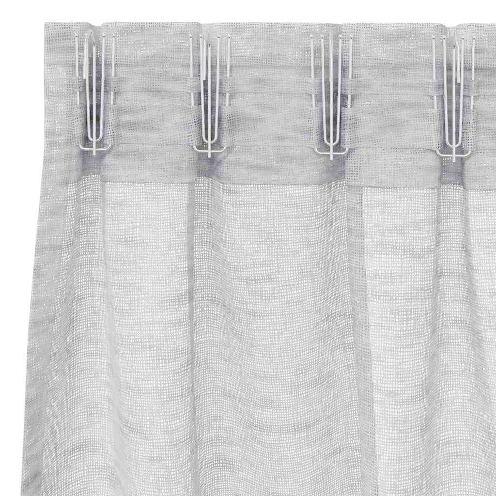 Voile Függöny 2 pcs Világosszürke 245 x 140 cm Poliészter