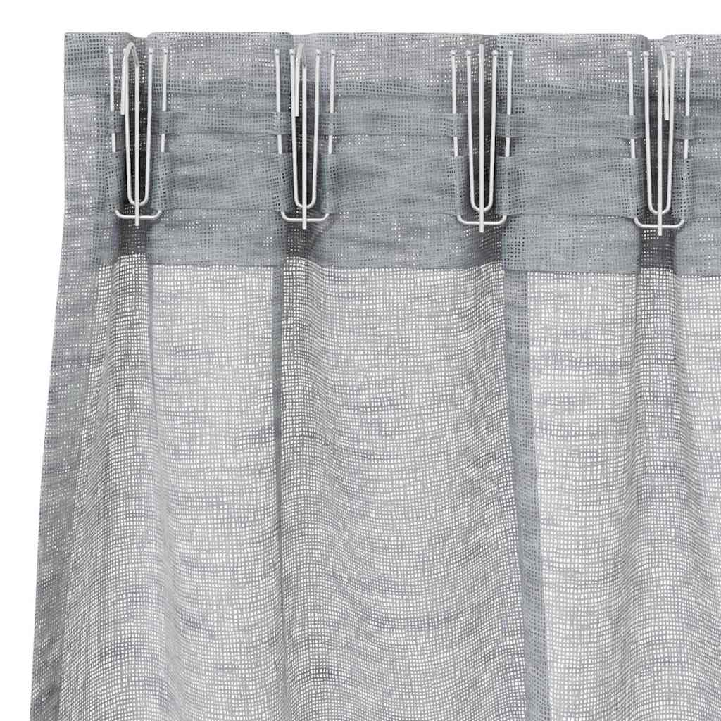 Voile Függöny 2 pcs Sötétszürke 140 x 140 cm Poliészter