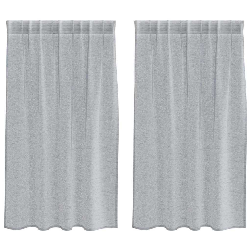 Voile Függöny 2 pcs Sötétszürke 140 x 140 cm Poliészter