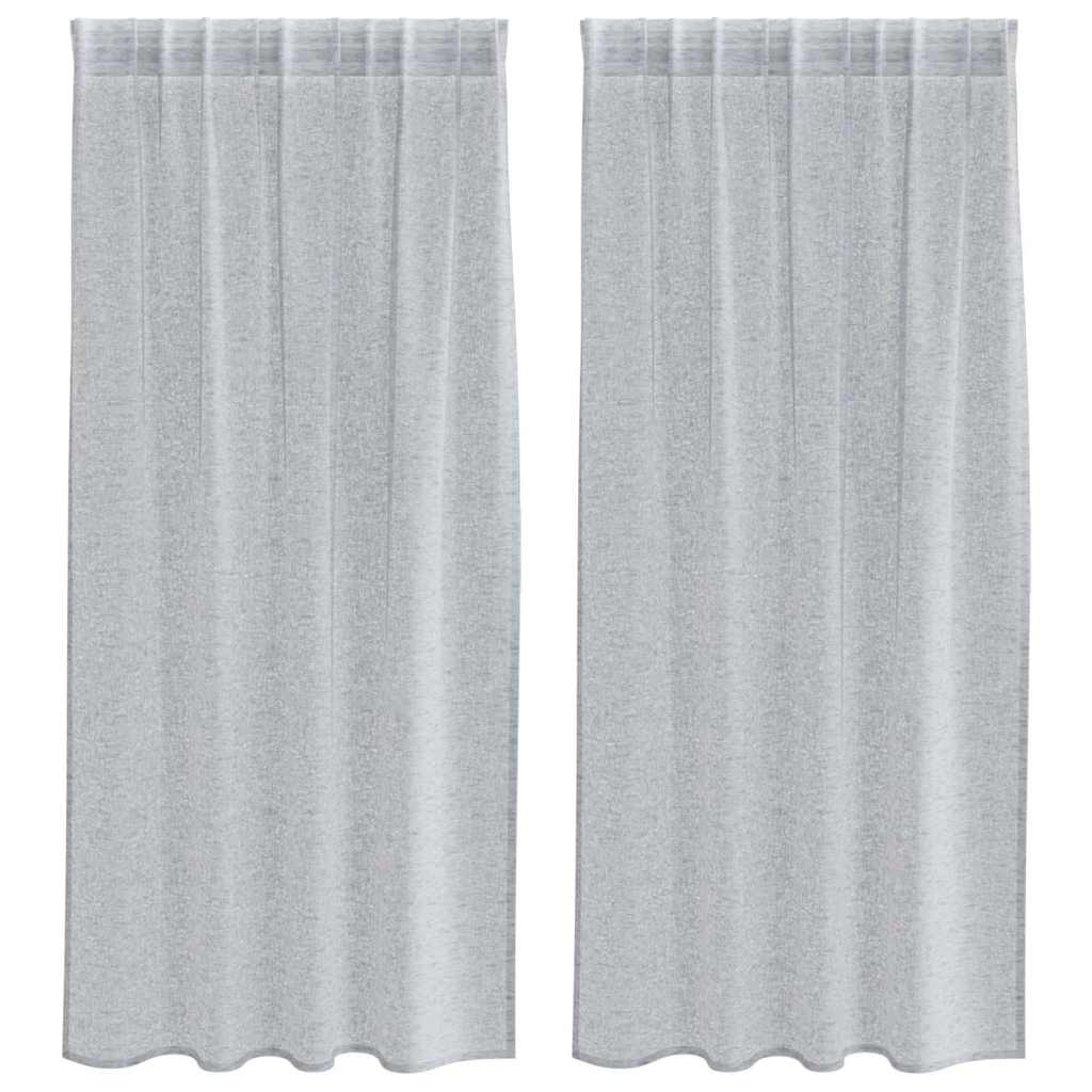 Voile Függöny 2 pcs Sötétszürke 175 x 140 cm Poliészter