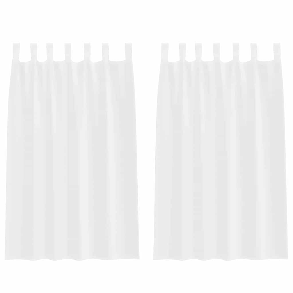Voile Függöny függönyökkel 2 pcs Fehér 175 x 140 cm Poliészter