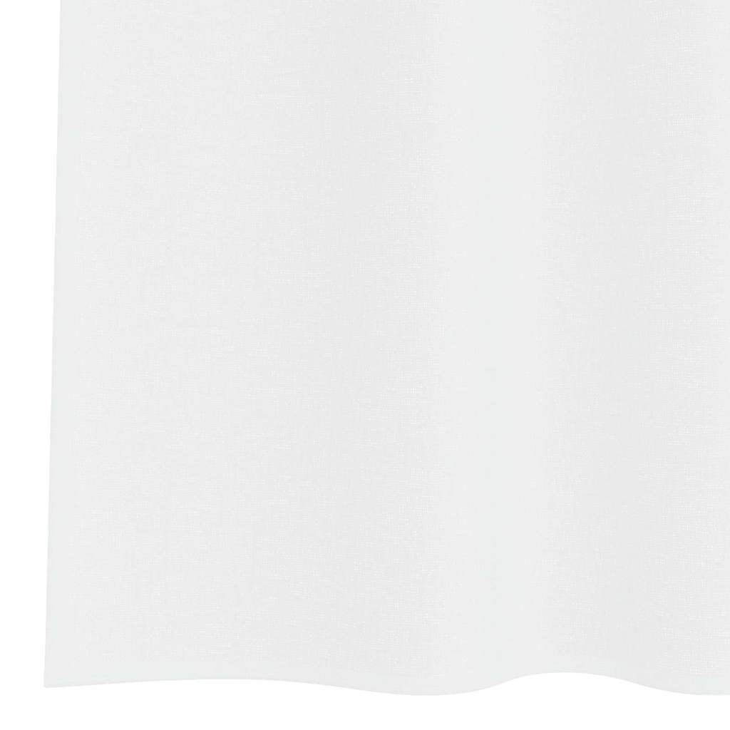 Voile Függöny függönyökkel 2 pcs Fehér 225 x 140 cm Poliészter