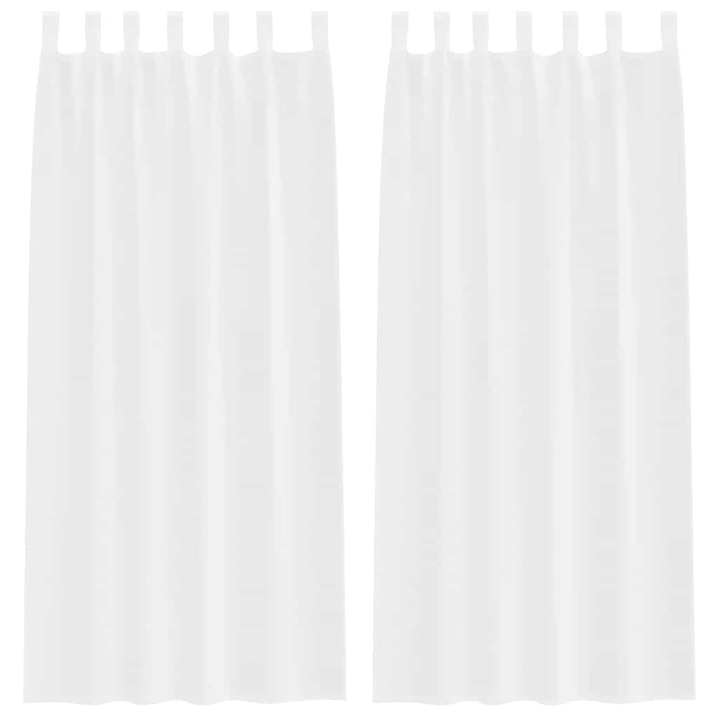 Voile Függöny függönyökkel 2 pcs Fehér 225 x 140 cm Poliészter