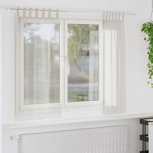 Voile Függöny függönyökkel 2 pcs Krém 175 x 140 cm Poliészter