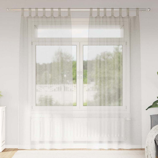 Voile Függöny függönyökkel 2 pcs Krém 245 x 140 cm Poliészter