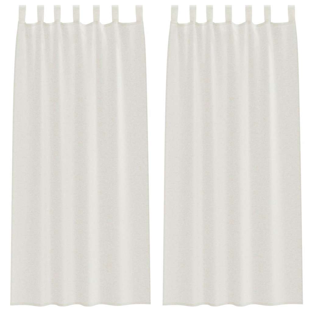 Voile Függöny függönyökkel 2 pcs Krém 245 x 140 cm Poliészter