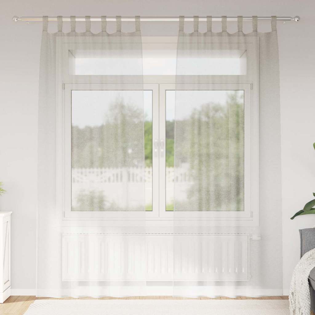 Voile Függöny függönyökkel 2 pcs Krém 260 x 140 cm Poliészter