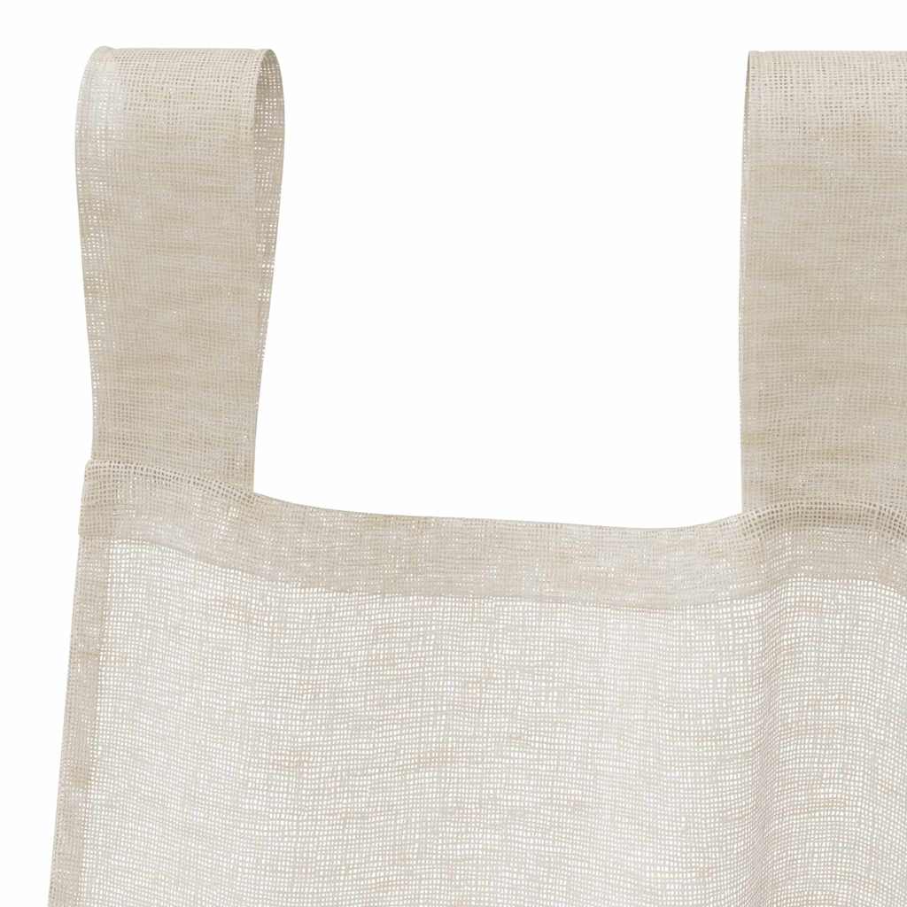 Voile Függöny 2 pcs Homokszín 260 x 140 cm Poliészter