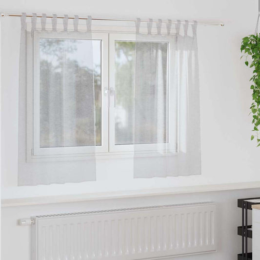 Voile Függöny 2 pcs Világosszürke 140 x 140 cm Poliészter