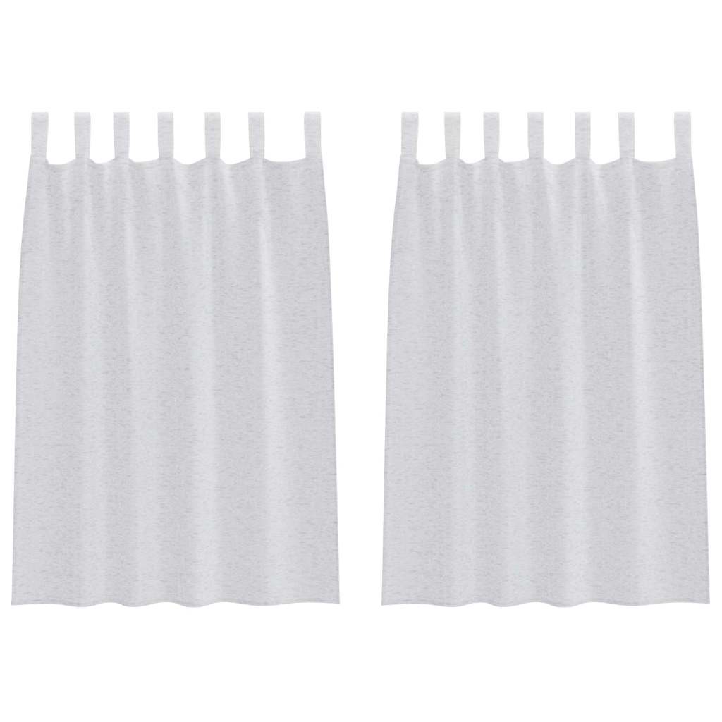 Voile Függöny 2 pcs Világosszürke 140 x 140 cm Poliészter