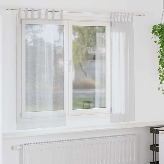 Voile Függöny 2 pcs Világosszürke 175 x 140 cm Poliészter