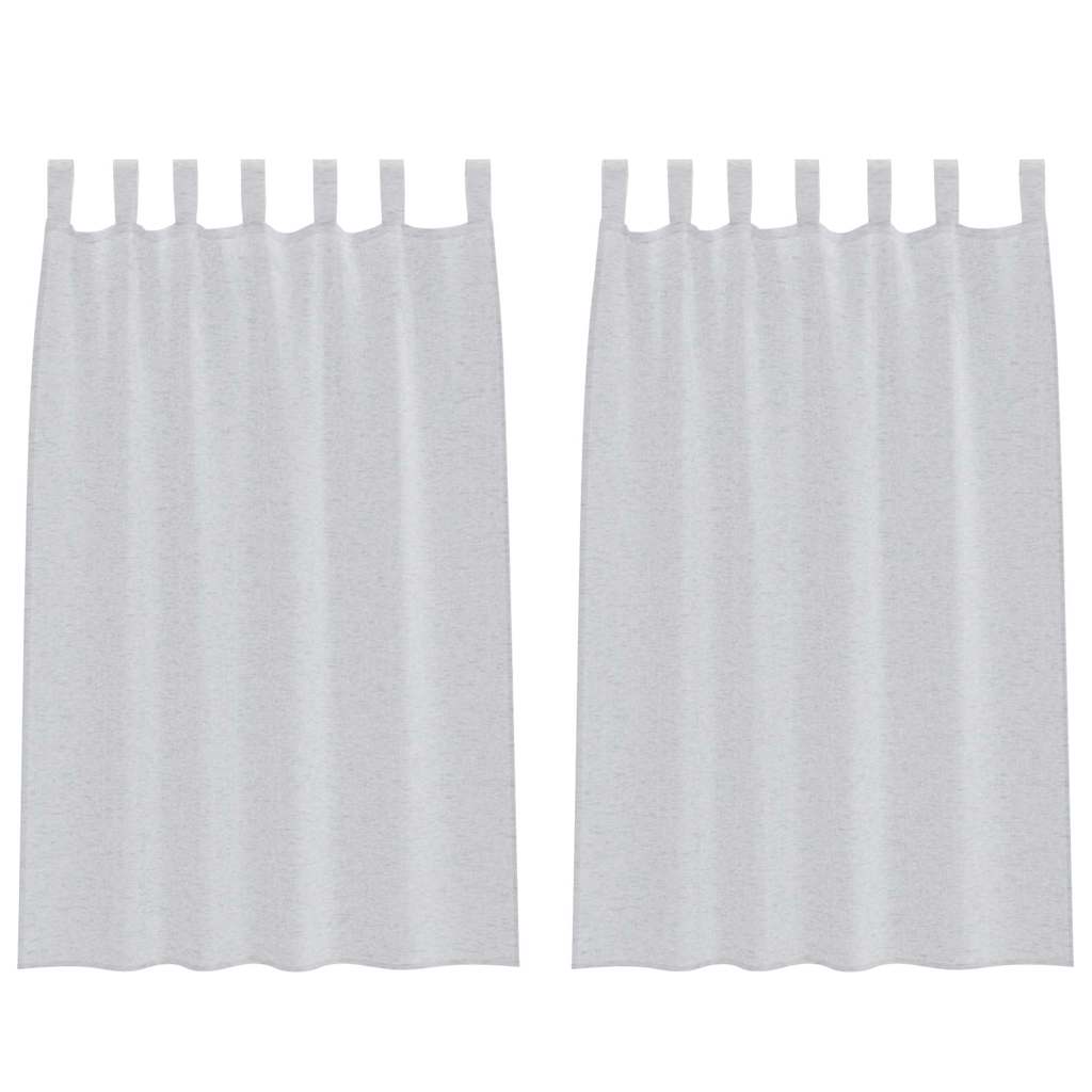 Voile Függöny 2 pcs Világosszürke 175 x 140 cm Poliészter