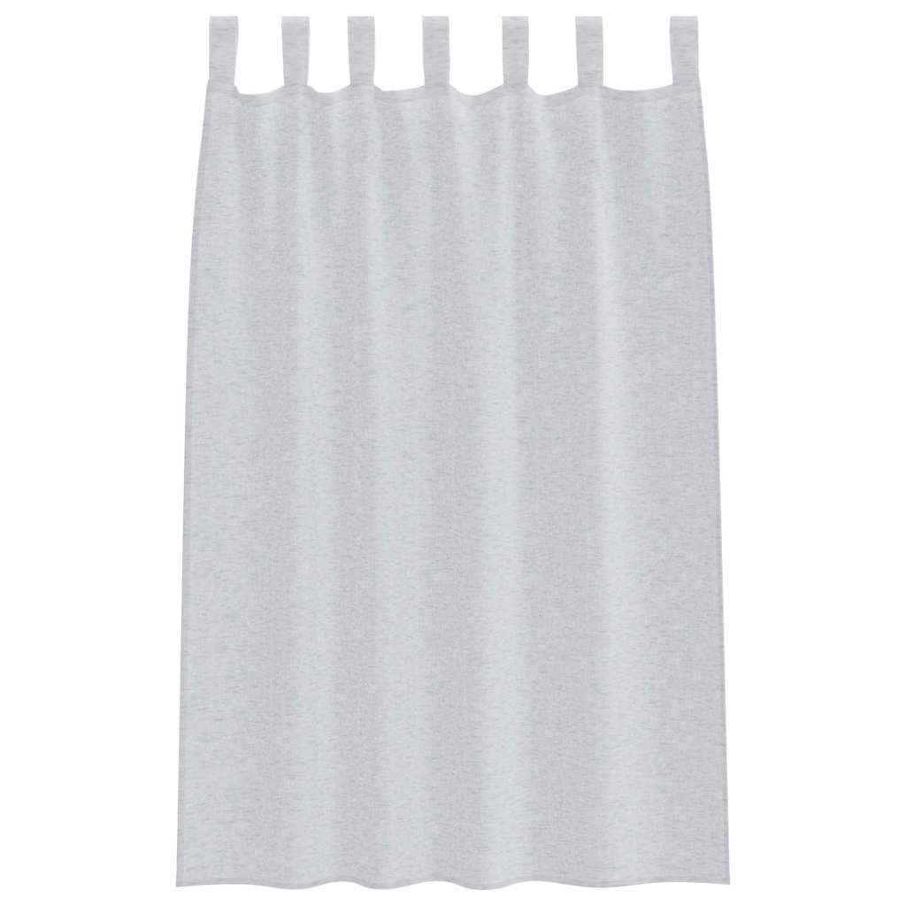 Voile Függöny 2 pcs Világosszürke 175 x 140 cm Poliészter