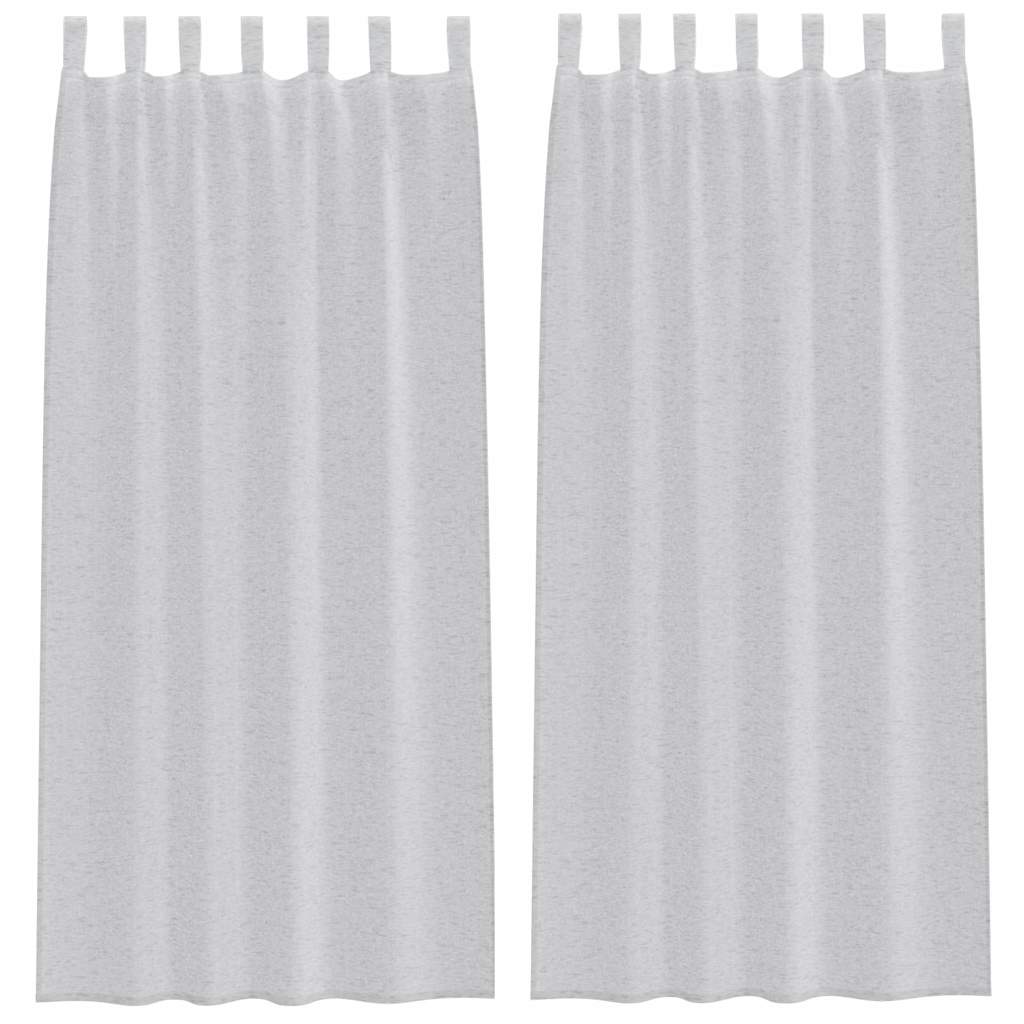 Voile Függöny 2 pcs Világosszürke 225 x 140 cm Poliészter